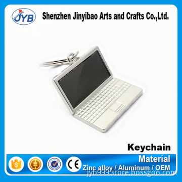 Hot Sale Custom Logo Metal Keychain Silver Plating Notebook Computer Shape Keychain